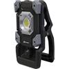 Electraline 63434 Proiettore LED con pinza, 2000lm, 20W, ricaricabile tramite cavo USB-C (incluso), 4400mAh, powerbank, IP54, Nero/Grigio