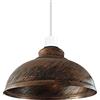 LEDSONE Paralume 29 cm in metallo, stile retrò, rame spazzolato, diffusore a cupola per soffitto, design facile da installare, uso interno per camera da letto, cucina, ufficio, soggiorno, corridoi e