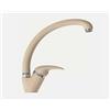 SQUADO Miscelatore Monocomando per Lavello Cucina, Design Moderno con Canna Curva Girevole 360°, Finitura Avena Sabbia Beige