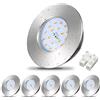 Allesgute LED Spot Da Incasso Ultra Flat 230V 5W IP44 LED Bianco Caldo 500lm Lampe Incasso Round Matt Nickel 30mm Bagno Soffitto Spot Per Foro Ø 68mm - Set Di 6