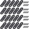 MengH-SHOP Staffe Angolari Piatte Supporti Angolo Retto Staffe in Acciaio Squadrette con viti per Mensola di Legno Tavolo Sedia 40 * 16mm Nero 20 Pezzi