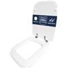 HYDRO HOME - Copriwater Ideal Standard Conca Come Originale, Tavoletta WC Ideal Standard con Cerniere Inclinate Idonee, Coperchio Water Copri Water in Legno Rivestito (BIANCO)