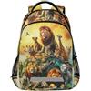 Wzzzsun Leone Animale Africano Zaino Bambini Ragazze Ragazzi Zainetti Scuola con Riflettenti Daypack Borsa da Viaggio per Donna Uomo