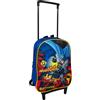 CARTOON Zaino con trolley Batman borsa per la scuola asilo materna zainetto 28 cm con ruote e manico allungabile