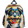 Nexawaveo Zaino per bambini con disegno di cane carino zaino per bambini in età prescolare con etichetta nome per ragazzi ragazze, Simpatico dipinto con cani, Medium, Zaini Daypack