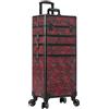 Arous Valigetta porta trucchi con rotelle 5 in 1, organizer per trolley cosmetico, sbloccabile, per salone, carrello per barbiere, baule con ruote per donna, stilista di capelli, artista, viaggio