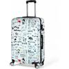 Valigeria.shop Valigia trolley uomo donna capiente ultraleggero rigido in policarbonato con 4 ruote tasche valigie da viaggio grande L da stiva con disegni Fant: Love L (77x50x28cm)