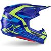 Alpinestars S-M7 Deed Casco da motocross, blu/giallo, M (57/58)