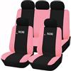 Susy Shop Coprisedili auto universali Made in Italy - Racing - schienali posteriori con 2 zip - airbag compatibili (Nero/Rosa AP)