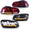 VLAND Motor VLAND Fari anteriori e posteriori LED per Golf 6 TSI alogena 2008-2013 [non per GTI/TDI/R], con lampeggiante sequenziale (Rosso)