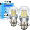 SOFOC Lampadina a LED P15D-25-1 (H6M) a doppio contotto Abbagliante/Anabbagliante per faro moto, scooter e fendinebbia 1000LM bianco caldo 6V-12V AC/DC 2 pezzi