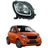 RAEM RICAMBI AUTO Proiettore Destro Parabola Nera Modello High Line per FORTWO (453) dal 2014 in poi H4 - Faro DX Lato Passeggero - Compatibile, Non Originale