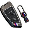 WUZUTU Custodia per chiave auto compatibile con BMW Serie 2 4 5 6 7 X1 X2 X3 X4 X5 X6 M M8 M7 M6 M5 M4 M3 M2 M1 in silicone illuminato portachiavi portachiavi portachiavi 3 pulsanti A1 nero