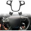 JSCARLIFE Rivestimento per Volante per Ford Focus MK3 2012-2014 e Ford Kuga 2013-2015, Adesivo Decorativo per Volante, Accessori per Interni Auto (Nero)
