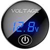 Asudaro Pannello Rotondo del Voltmetro, Mini Voltmetro Auto Voltametro di visualizzazione della capacità della batteria del moto DC 5V-48V LED pannello digitale voltmetro con interruttore tattile ON/OFF