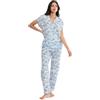 Triumph Boyfriend Fit PW X Set Pajama, Combinazione di Luce Blu, 48 Donna