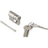 Marchesi H36000 - Semicilindro da incasso per porta, serratura di sicurezza, sistema a chiave dentata meccanica, in ottone nichelato, 35,5 mm, con 3 chiavi incluse