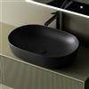 EMKE Lavabo di design, ovale, 60 x 41 cm, nero opaco, resistente ai graffi e facile da pulire, facile da pulire e installare, lavabo di alta qualità