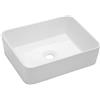 Kichae - Lavandino da bagno rettangolare - 48 x 38 cm moderno bianco lavabo da bagno rettangolare sopra il bancone porcellana bianca vaso in ceramica lavabo lavabo artistico