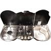THETFORD B.V. THETFORD Piano cottura in vetro da incasso con lavello, 98 x 41 cm, nero e argento, 3 fornelli, acciaio inossidabile