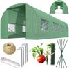 Plonos Serra a tunnel con telaio in acciaio, set con supporto per piante, 2,5 x 4 x 2 m, 10 m², verde