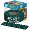 WDB Basic Line - Strisce frangivista in PVC per Doppia Asta, frangivista per Recinzione da Giardino, a Doppia Asta, 47,5 mm x 35 m + 20 Clip di Fissaggio, Guide di Fissaggio