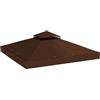 Outsunny Tetto di Ricambio per Gazebo 3x3 m a 2 Livelli Caffè