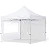 TOOLPORT Gazebo Pieghevole Giardino 3x3m - 2 Laterali Alluminio Telo Idrorepellente Padiglione Mercati Sagre Bianco