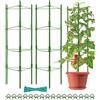 KAHEIGN 2 Pezzi Gabbie del Pomodoro del Giardino, 160CM Traliccio Telaio di Supporto per Piante Regolabile per Verticale Arrampicata Verdure Fiore Frutta Vite - con 60Pz Fascette, 20Pz Giardino Clip