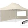 TOOLPORT Gazebo Pieghevole Giardino 3x6m - 2 Laterali Alluminio Telo Idrorepellente Padiglione Mercati Sagre Crema
