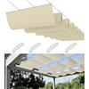 FlySoul Tenda a Vela Ombreggiante a Onda Retrattile 0.5x3M Impermeabile Protezione Raggi UV 95% Tenda da Sole Poliestere Antistrappo con Corde per Giardino Balcone Piscinae Terrazza Crema