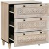 vidaXL Credenza Bianco 60 x 33 x 75 cm legno massello di mango, Credenza in legno di mango, mobile moderno rettangolare, arredamento rustico, organizer per la sala e casa