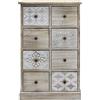 Rebecca Mobili Cassettiera 8 Cassetti, Mobiletto Bagno Shabby, Legno, Bianco Beige, Ingresso Bagno - Misure: 80,5 x 53,5 x 25 cm (HxLxP) - Art. RE6537