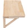 Zalydala Tavolo pieghevole da parete, in legno di pino - 60 x 40 cm, pieghevole e salvaspazio, per home office/cucina/balcone, con accessori di montaggio (60 x 40 cm)