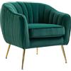 DecHome - Poltrona Vintage in Tessuto Velluto, 71x72x73, Verde