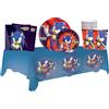 WOOPARTY Kit Compleanno Sonic per 8 Persone - Set Festa con Piatti 23cm e Piatti 18cm, Bicchieri, Tovaglioli e Tovaglia - Addobbi Tema Sonic per Bambini