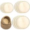 UxuoQxa Pavimento in legno per cestino all'uncinetto, set da 9 pezzi per lavori creativi, tavola rotonda in legno in tre misure 10 cm 15 cm 17,5 cm, ideale per cesti intrecciati progetti e decorazioni