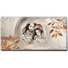 Giallobus - Quadro - 24 - Capezzale Moderno per la casa - Sacra Famiglia e Fiori - Tela Canvas Telaio Premium Alto Spessore - 70x35 - Pronto da Appendere - Quadri Moderni per la casa