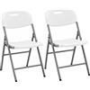 GOVITA - Set 2 Sedie Pieghevoli Salvaspazio in Plastica e Metallo | Sedie da Giardino Richiudibili Resistenti Fino a 157,5 kg | Comode e Leggere per Interni ed Esterni