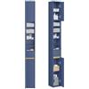 SoBuy Mobile Bagno Alto e Stretto, Mobiletto Bagno Salvaspazio Mobiletto a Colonna da Terra con Ripiani Regolabili e Cassetto Armadietto per WC e Lavanderia 20×20×180 cm Blu BZR34-II-B