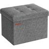 SONGMICS Panca con vano portaoggetti, 41 cm, cassapanca pieghevole, poggiapiedi, grigio scuro LSF102G01