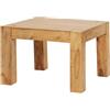 FineBuy Tavolino da caffè Legno Massello Acacia 60x40x60 cm Disegno Tavolo | Tavolo da Salotto Piazza | Divano Tavolo