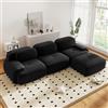 Yihomfy Divano angolare convertibile moderno da 298 cm con pouf, divano modulare in velluto a coste a forma di L, divano compresso da 3 a 6 posti per soggiorno, seduta extra profonda, nessun assemblaggio