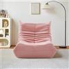 KOOPMAD Sedia da Pavimento con schienale, poltrona da pavimento, divano pigro, per adulti e bambini, comoda e funzionale, per camera da letto, soggiorno, senza installazione (rosa)