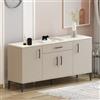 Homidea Laura Console - Comò - Credenza - Mobile TV - con 4 ante e 1 cassetto dal design moderno, 160 x 78,6 x 40 cm (Laura Beige/Travertino)