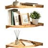Generic Mensole angolari galleggianti - Mensola da parete rustica in legno a 3 ripiani, elegante scaffale per camera da , cucina, soggiorno, piante, libri e profumi in armadio, o area bar