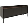 Selsey Mobile TV Moderno Design Minimalista Nero 140 cm Mobile Porta TV Soggiorno Opaco con Gambe Metalliche, Ripiani Spaziosi Prodotto in Polonia