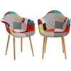 GrandCA HOME Set di 2 Sedie da Pranzo Moderne con Braccioli, Gambe in Faggio, Sedie da Cucina Patchwork Nordiche per Cucina, Soggiorno, Sala da Pranzo, Camera da Letto (Rosso)