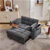 Kebnor Divano letto 3 in 1, con schienale regolabile, porta USB, divano lounge a 2 posti, pieghevole, dotato di tavolo nascosto, portabevande 140,5 x 74 x 82 cm (grigio)