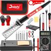 Delphi Set saldatore 60W 23 in 1 temperatura 200 a 450 C | 60W, 200 a 450C, Kit 23en1, 6 punte, Temperatura regolabile, Per elettronica